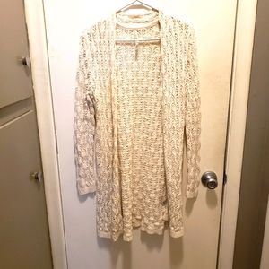 Cream colored long sweater